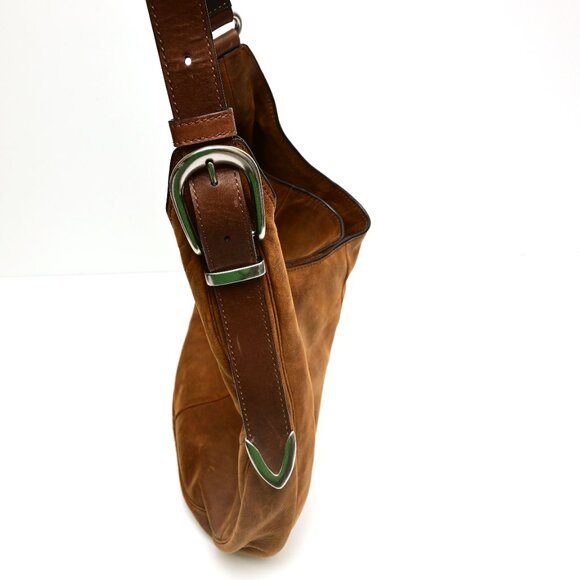 FRYE Distressed Jacqui Hobo Leather Shoulder Bag - Picture 6 of 7